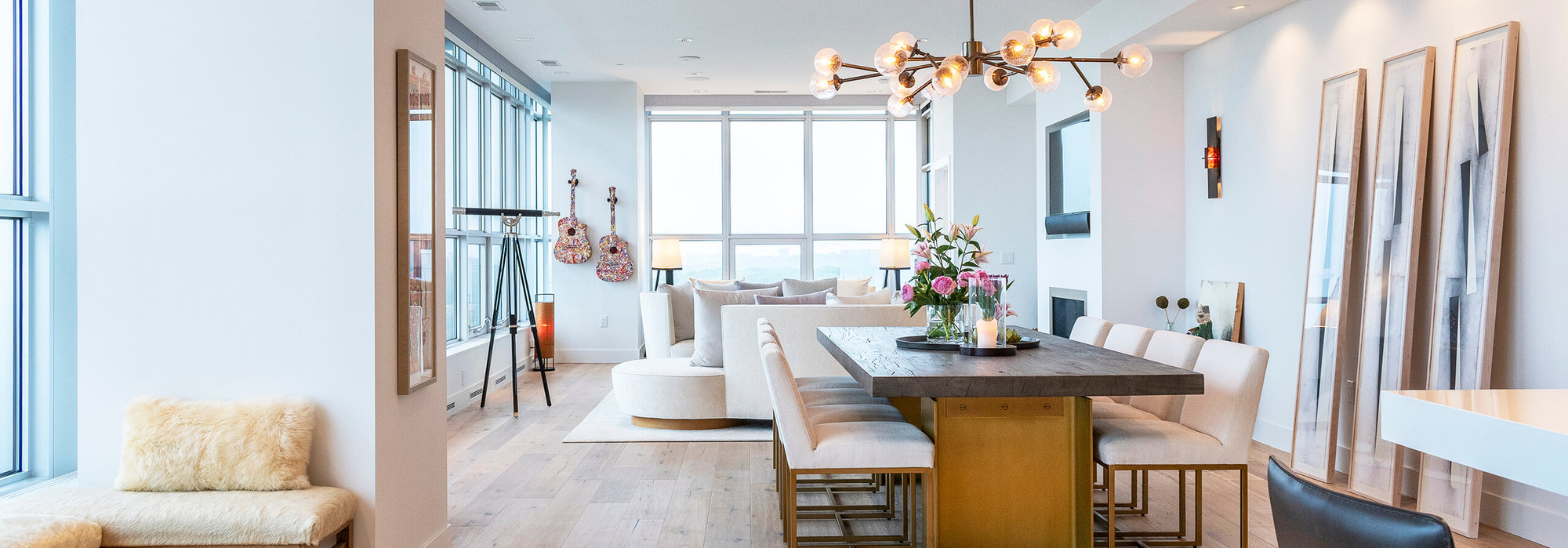 An interior view in the living room with nice view.